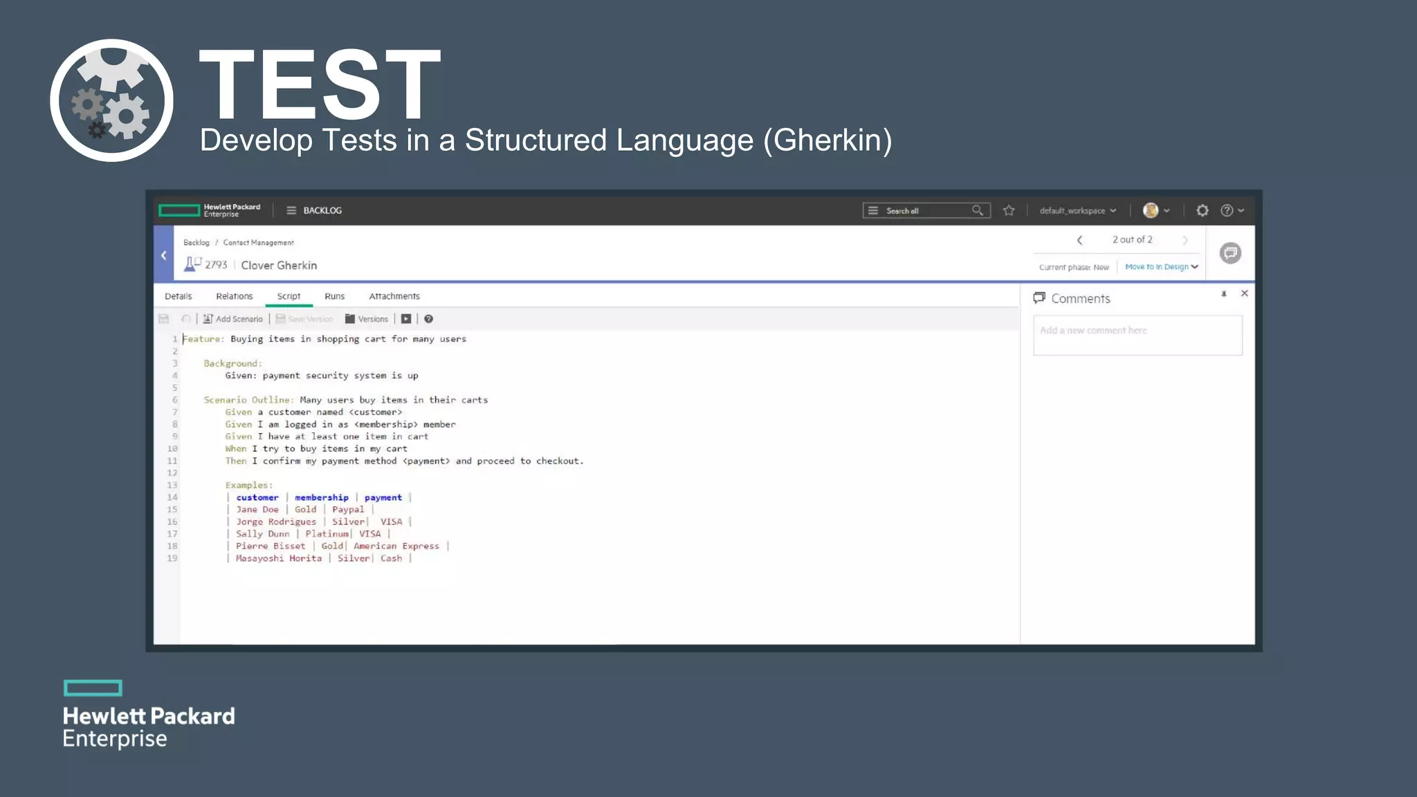 TESTDevelop Tests in a Structured Language (Gherkin) 