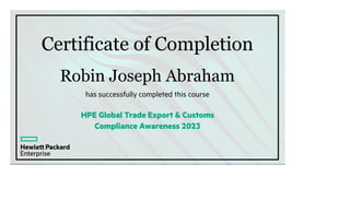 HPE Global Trade Export & Customs Compliance Awareness | PDF