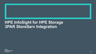 HPE InfoSight for HPE Storage
3PAR StoreServ Integration
3
 