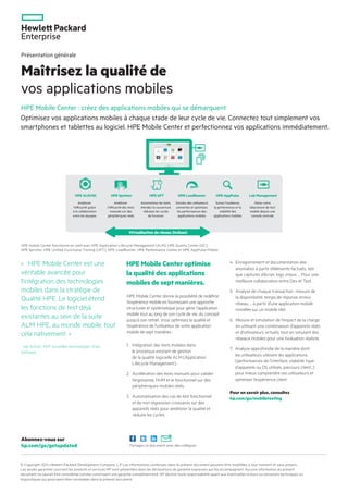 Partagez ce document avec des collègues
Abonnez-vous sur
hp.com/go/getupdated
Présentation générale
HPE Mobile Center : cr...
