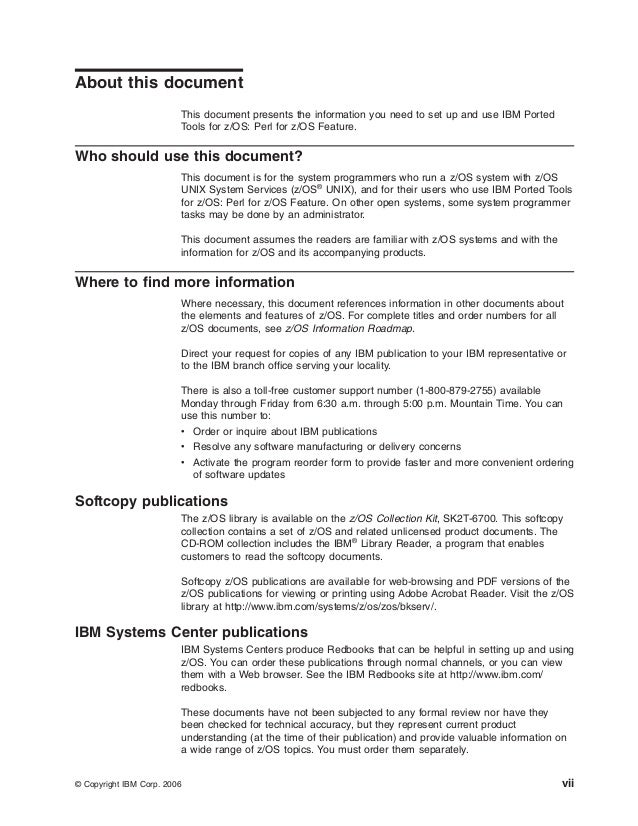 Ibm Ported Tools For Z Os Perl For Z Os Feature User S Guide And Ref