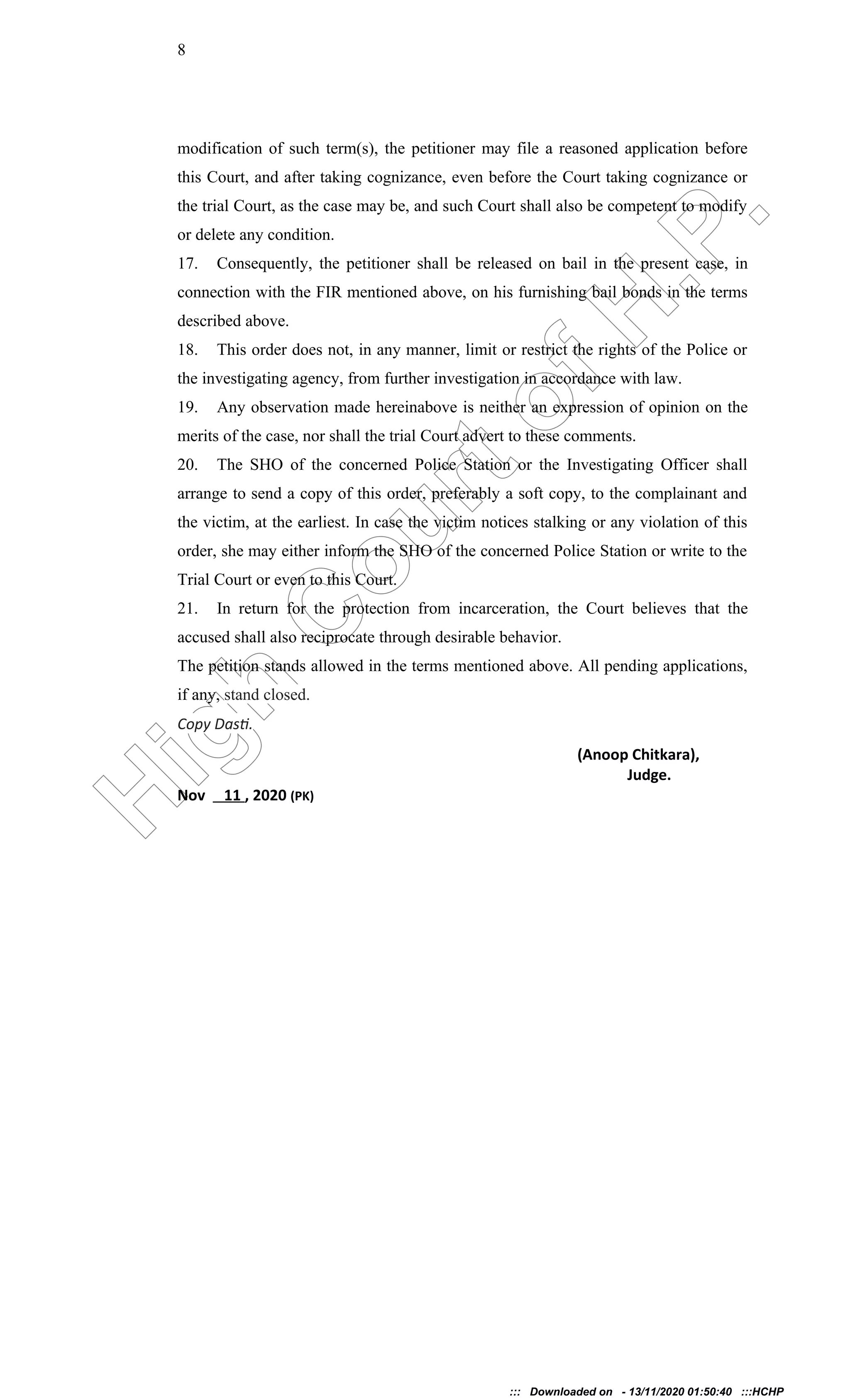 Hp high court bail rape accused order | PDF
