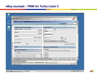 eBay example : TWIN for Turbo Lister 2




                                         Produced by: Michael Palotas
 