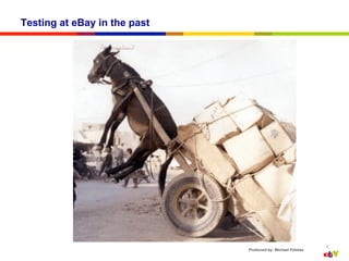 Testing at eBay in the past




                                                             6
                              Produced by: Michael Palotas
 