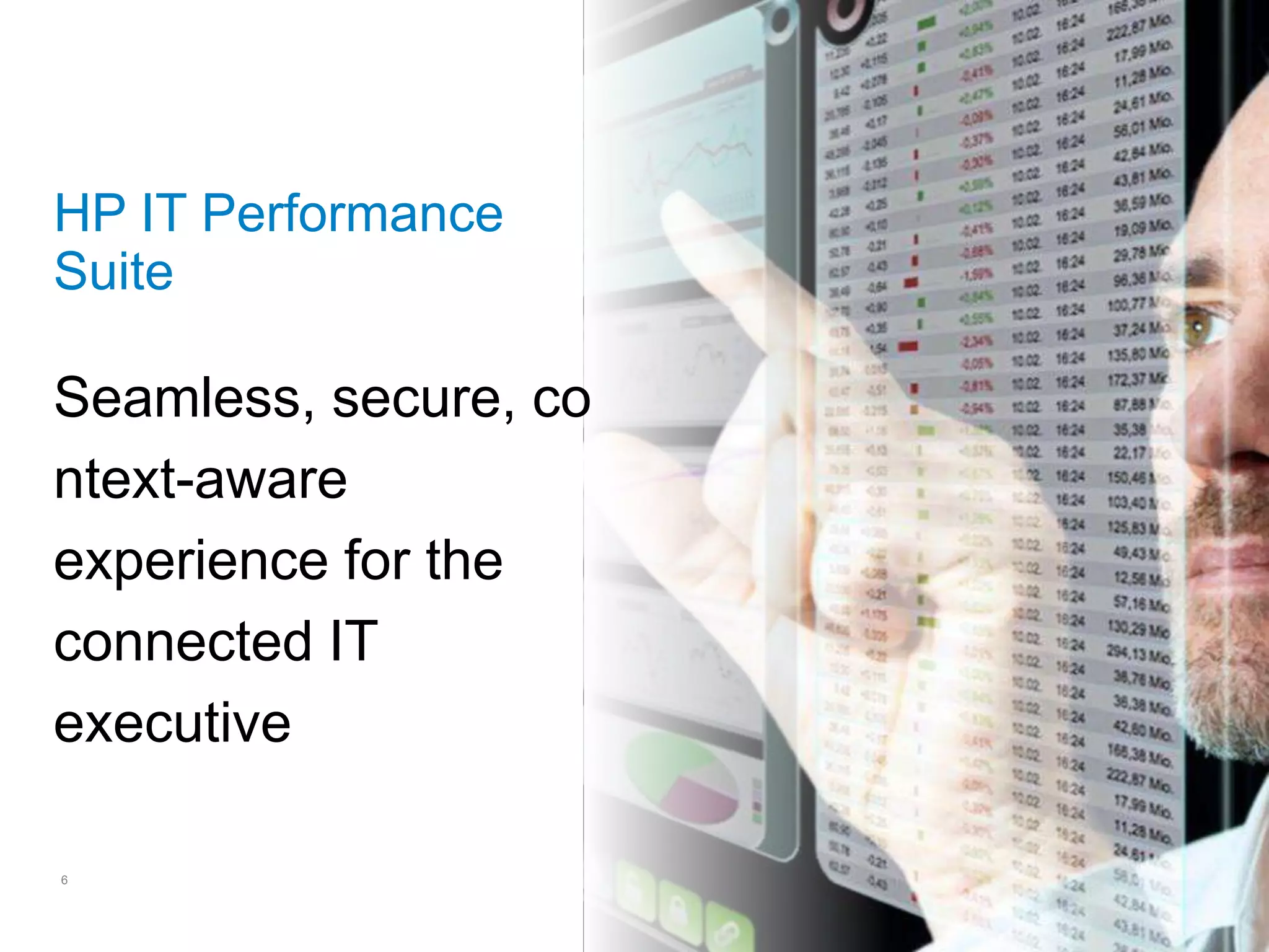 6HP IT Performance SuiteSeamless, secure, context-aware experience for the connected IT executive