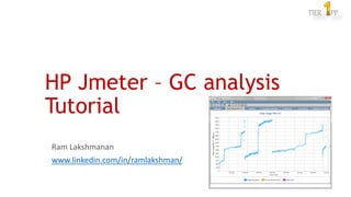 HP Jmeter – GC analysis 
Tutorial 
Ram Lakshmanan 
www.linkedin.com/in/ramlakshman/ 
 