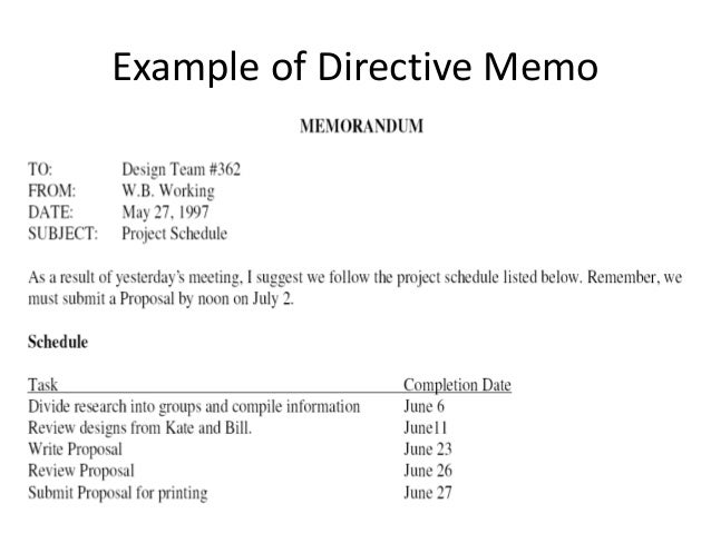 Directive memorandum