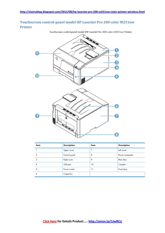HP laser jet pro 200 color m251n printer manual guide tutorial | PDF ...
