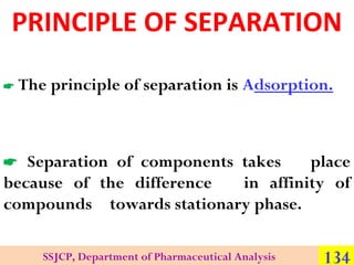 PRINCIPLE OF SEPARATION


The principle of separation is Adsorption.

 Separation of components takes
place
because of t...