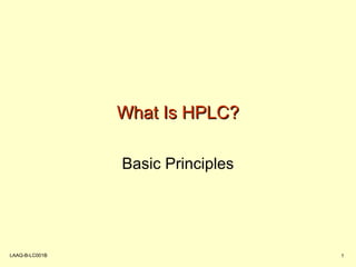 LAAQ-B-LC001B 1
What Is HPLC?What Is HPLC?
Basic Principles
 