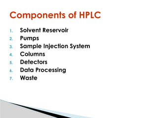 Hplc Sources. Examples High Performance Liquid Chromatography.pptx