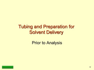 LAAQ-B-LC001B 39
Tubing and Preparation for
Solvent Delivery
Prior to Analysis
 