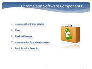 Gamal A. Hamid
Chromeleon Software Components:
4
I. Instrument Controller Service
II. Client
III. Services Manager
IV. Instrument Configuration Manager
V. Administration Console
 