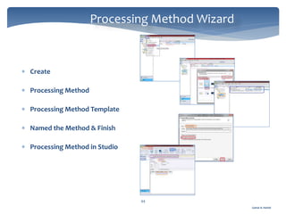 Gamal A. Hamid
Processing Method Wizard
44
 Create
 Processing Method
 Processing Method Template
 Named the Method & Finish
 Processing Method in Studio
 