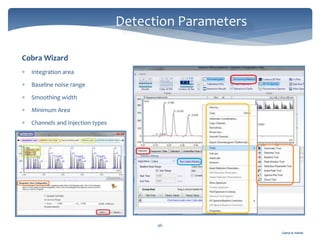 Gamal A. Hamid
Detection Parameters
46
Cobra Wizard
 Integration area
 Baseline noise range
 Smoothing width
 Minimum Area
 Channels and Injection types
 