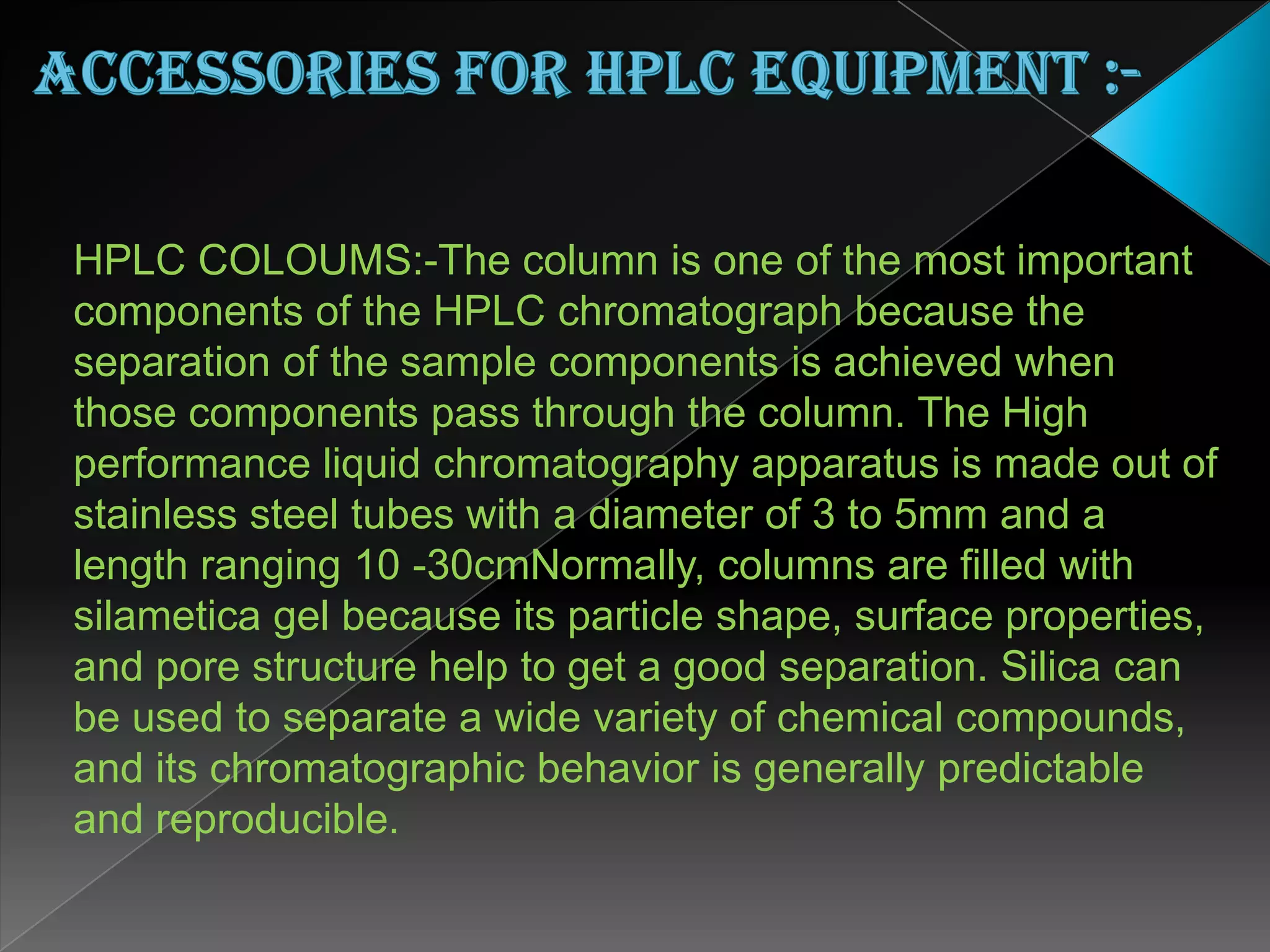 Equipment for Running size exclusion chromatography