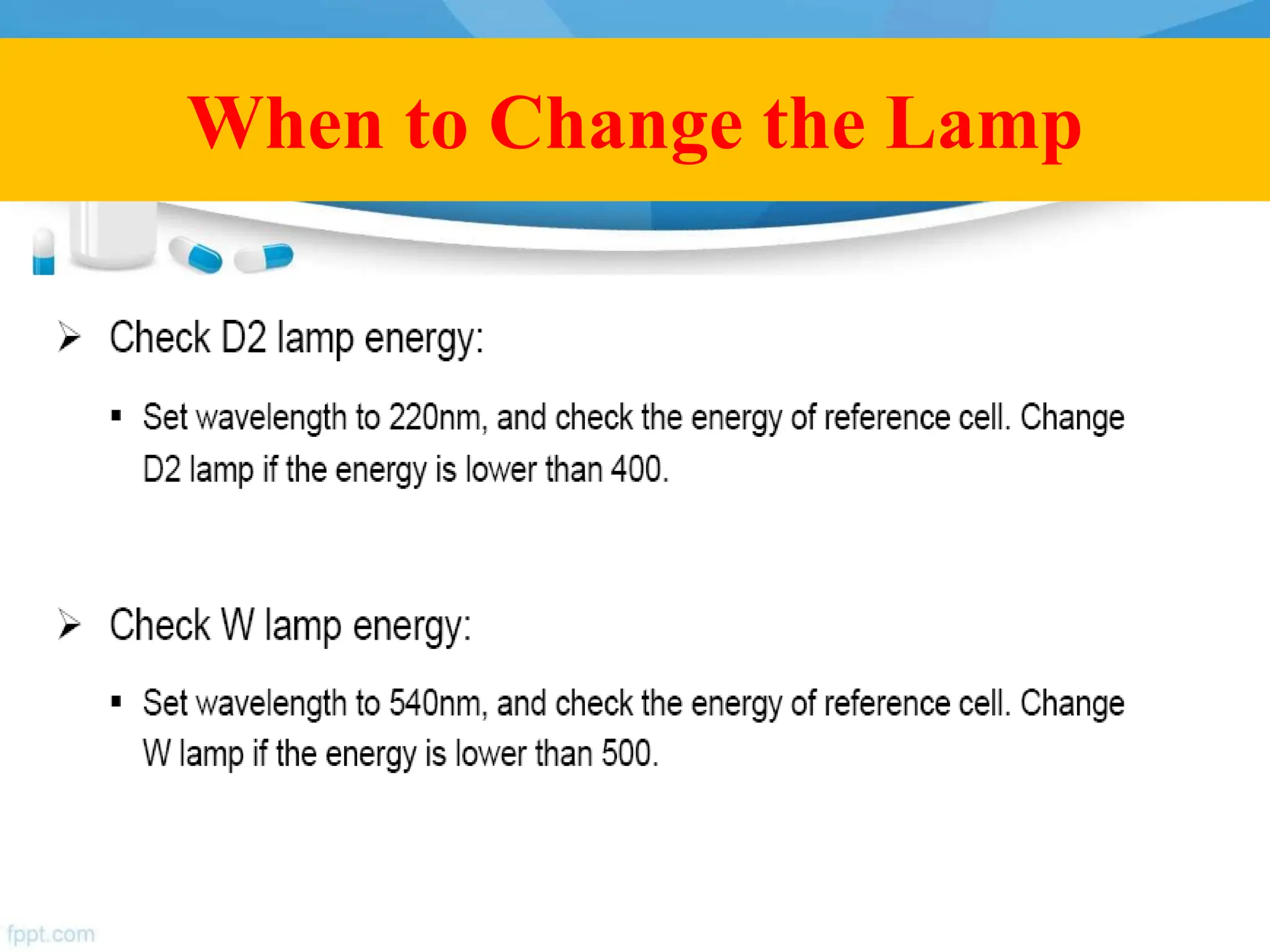 When to Change the Lamp
 