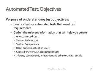 Performance Testing using LoadRunner - Kamran Khan [chromeis.com] | PPTX