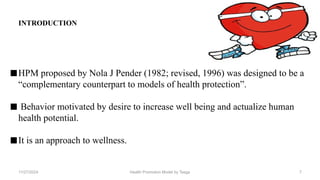 Hpm Model Health promotion model by Nola.J.pender. | PPTX