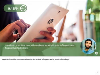 Joaquin sits in his living room video conferencing with his sister in Singapore and his parents in Porto Alegre.
71
 