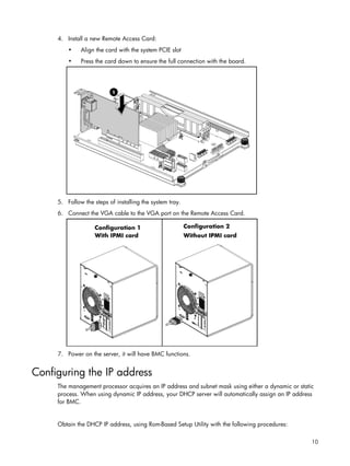 HP Micro Server remote access card user manual | PDF