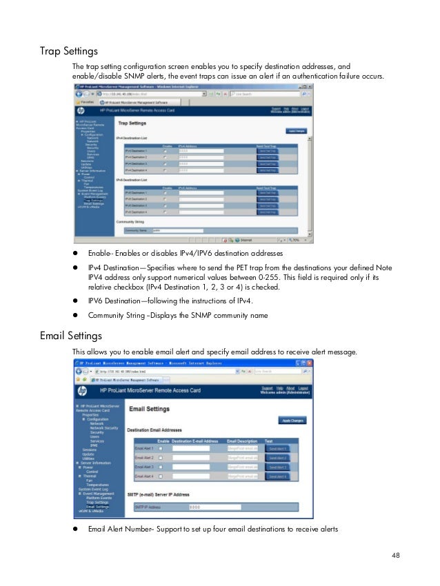 HP Micro Server remote access card user manual