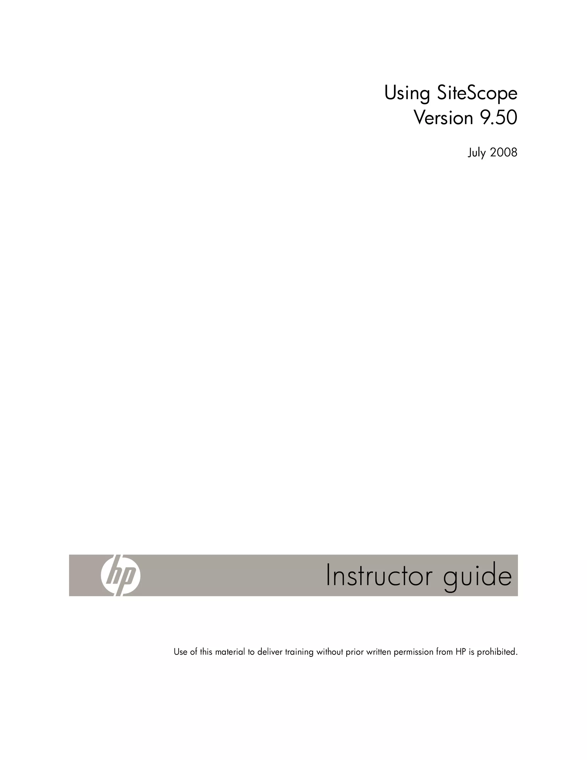 Hp monitoring tool site scope PPT