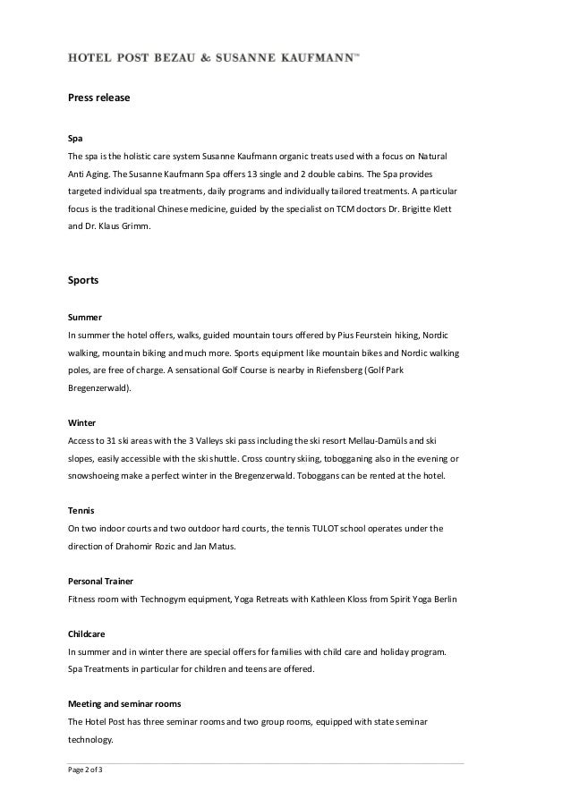 Factsheet Hotel Post Bezau In Vorarlberg Austria