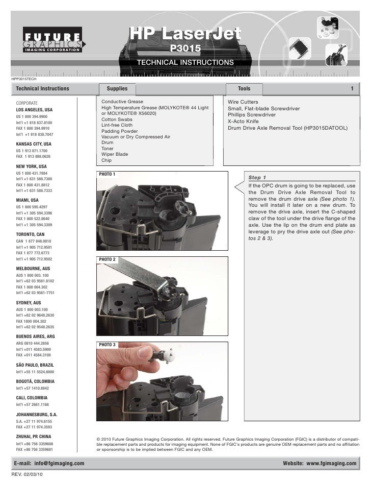Manual Recarga HP P3015 | CE525.