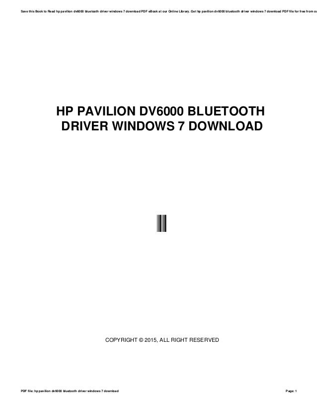 Hp Pavilion Dv6000 Camera Driver Download Windows 7