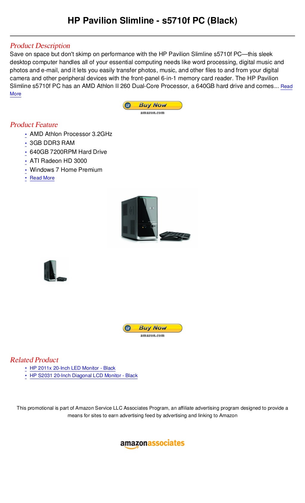 Hp pavilion slimline s5710f pc (black)