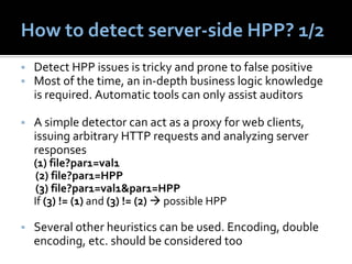 HTTP Parameter Pollution (HPP) - SEaCURE.it edition | PDF