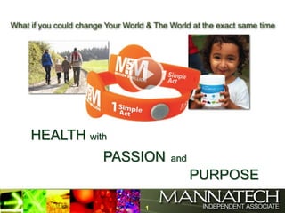 HEALTH with
PASSION

and

PURPOSE
1

 