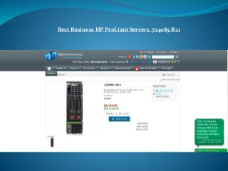 Best Business HP ProLiant Servers 724085-B21
 