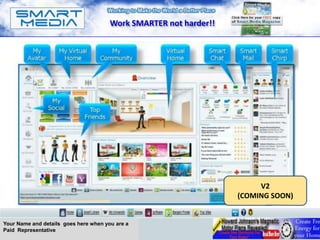 Work SMARTER not harder!!




                                                                        V2
                                                                   (COMING SOON)


Your Name and details goes here when you are a
Paid Representative
 