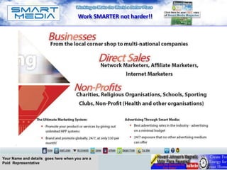 Work SMARTER not harder!!




Your Name and details goes here when you are a
Paid Representative
 