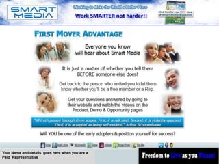 Work SMARTER not harder!!




Your Name and details goes here when you are a
Paid Representative
 