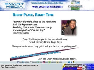 Work SMARTER not harder!!




Your Name and details goes here when you are a
Paid Representative
 