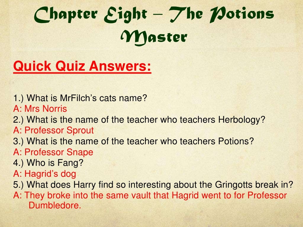 Harry Potter Book 1 Quick Quizzes and Do Now Tasks
