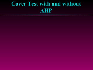 Cover Test with and without AHP 
