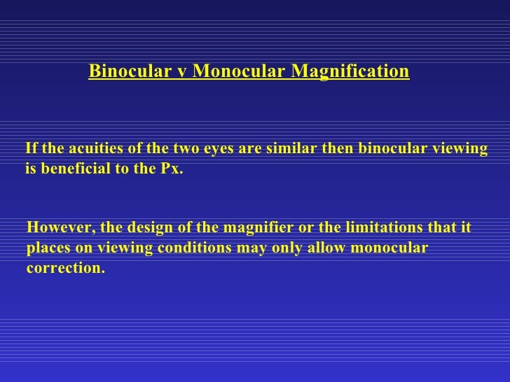 Binocular Magnification Comparison Chart