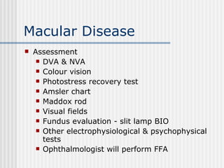 Dva Testing Chart MACULAR DISEASE | PPT