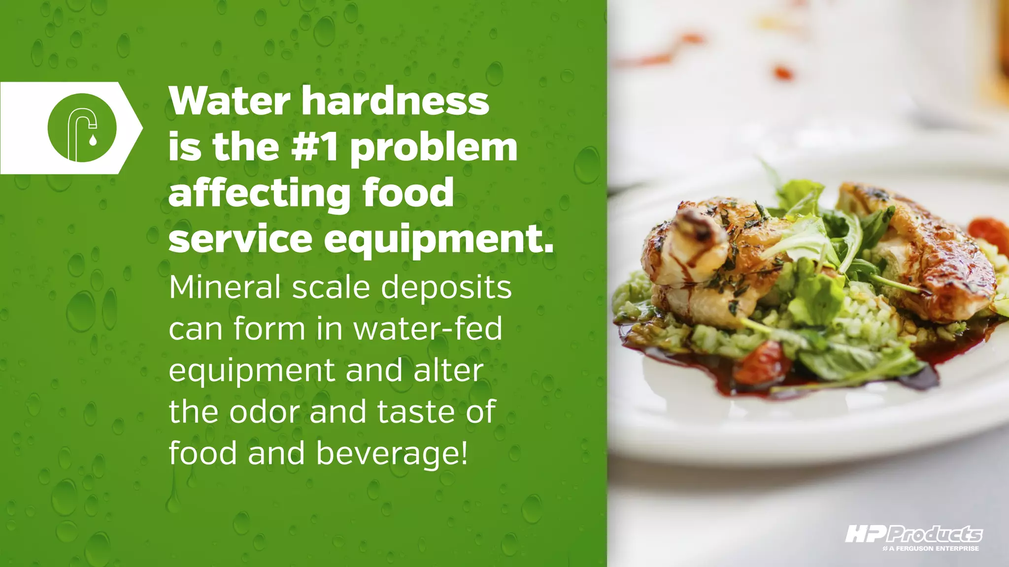Water hardness
is the #1 problem
affecting food
service equipment.
Mineral scale deposits
can form in water-fed
equipment and alter
the odor and taste of
food and beverage!
