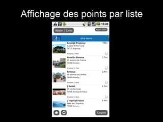 Affichage des points par liste
 