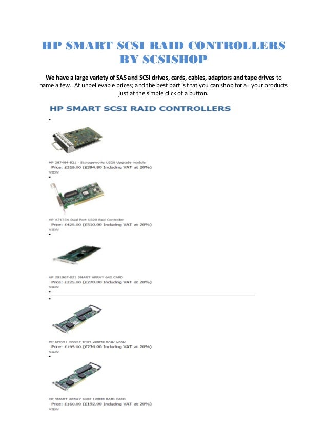 Hp smart scsi raid controllers by scsi shop