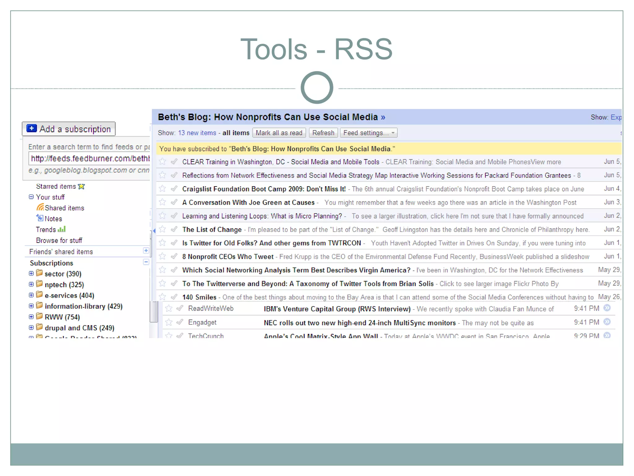 Tools - RSS
 