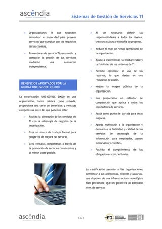 ISO 20000. GESTIÓN DE SERVICIOS TI | PDF