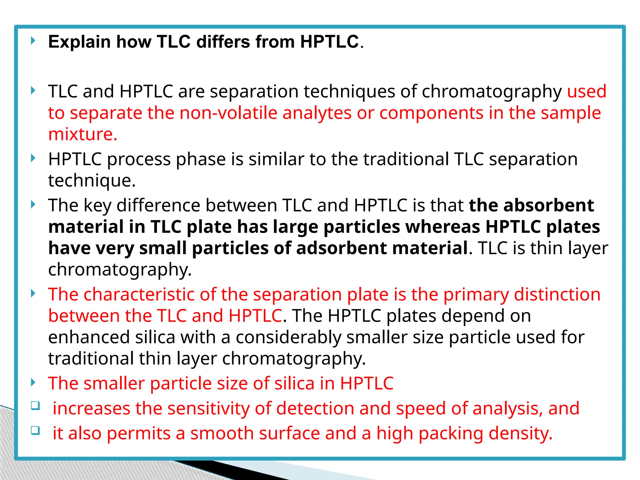 High performance thin layer chromatography HPTLC.pptx | Chemistry | Science