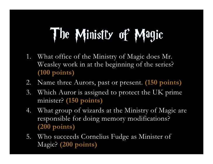 The Ministry Of Magic 1 The Ministry Of Magic 1