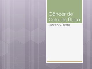 Câncer de
Colo de Útero
Marco A. C. Borges
17
 